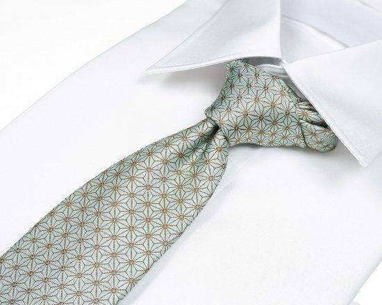 郡内織物 富士桜工房 シルクネクタイ 麻の葉 白緑 山梨県富士河口湖町 Jre Pointが 貯まる 使える Jre Mall