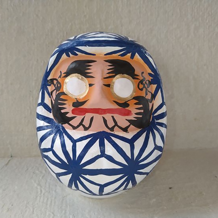 白河だるま ぬ(14cm) 麻の葉柄 和柄 縁起物 F21R-095: 福島県白河市