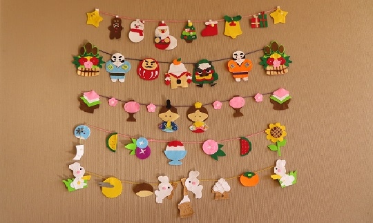 Tb5 9 季節に合わせた手作り壁飾り5点セット 思いやり型返礼品 福島県田村市 Jre Pointが 貯まる 使える Jre Mall