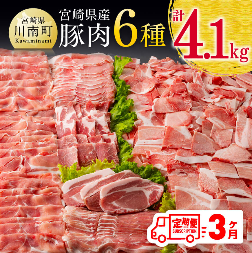 【3ヶ月定期便】宮崎県産豚肉６種　豚肉