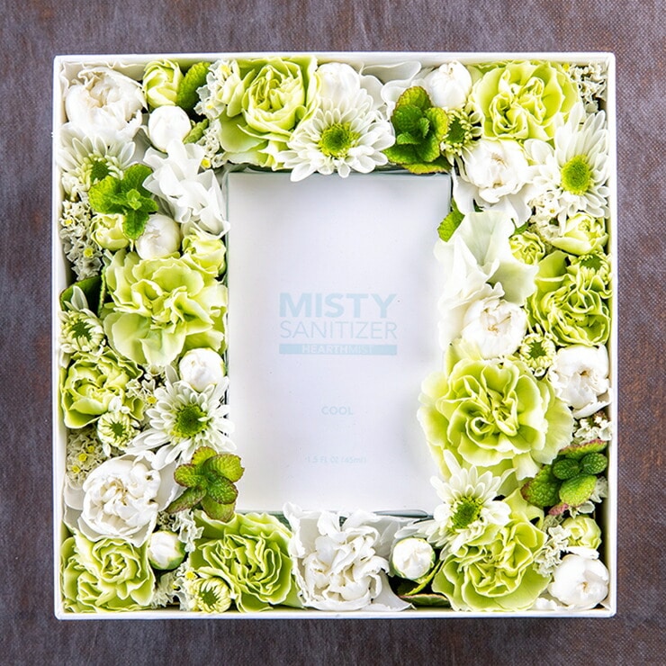 ふるさと納税 ボックスフラワー With 除菌スプレー Misty 白 グリーン L 神奈川県 小田原市 神奈川県小田原市 Jre Pointが 貯まる 使える Jre Mall