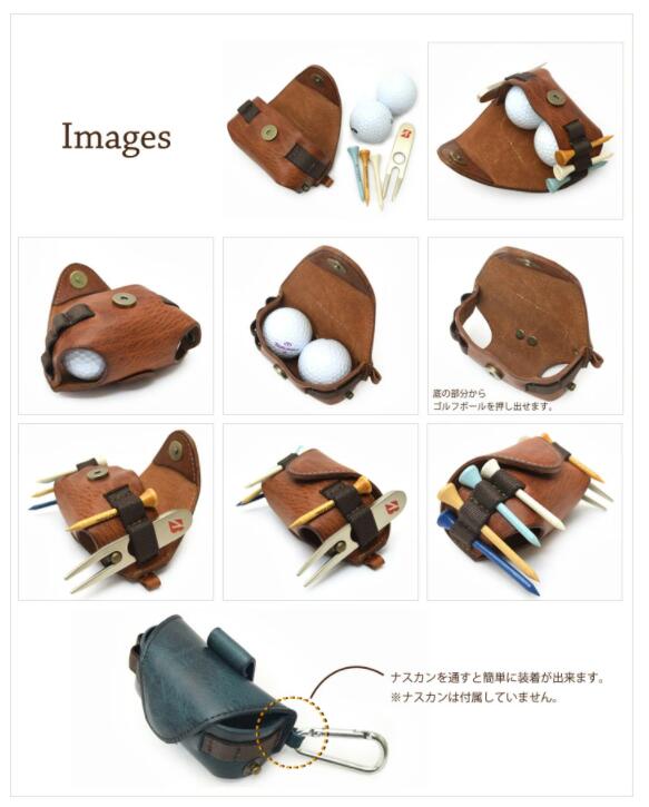 サイフ工房andou ゴルフボールケース 横型 ブラウン 本革 革 ゴルフ ゴルフボール ゴルフボールケース ボールケース ボール入れ ケース ティ オシャレ 手作り 茨城県牛久市 Jre Mallふるさと納税