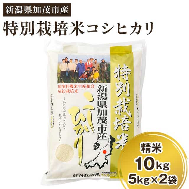 精米10kg（5kg×2）白米　新潟県加茂市産コシヒカリ　加茂有機米生産組合-