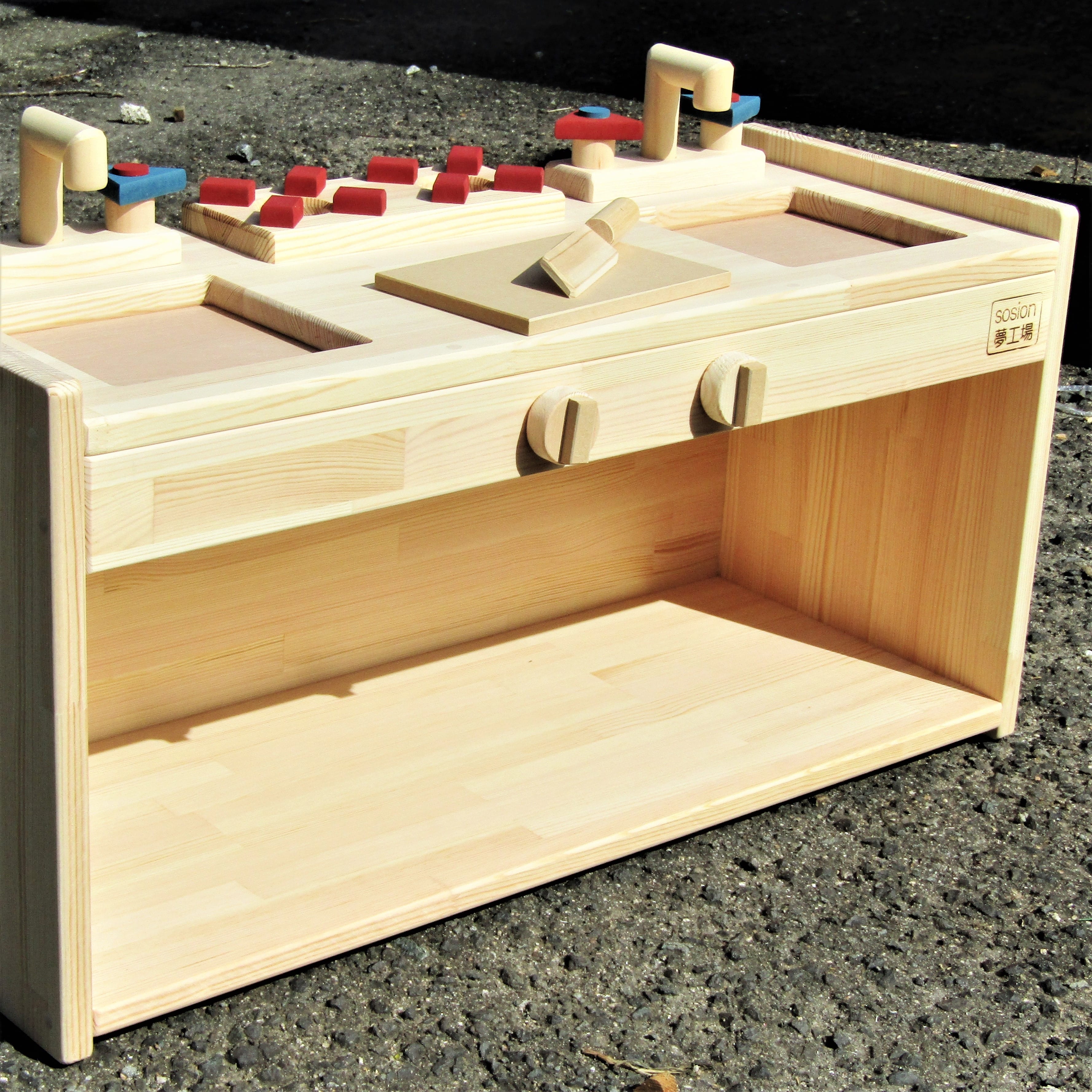 ランキング総合1位 手作り木製 ままごとキッチン KBL-W