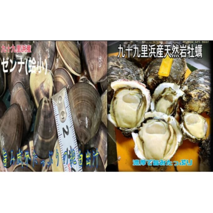 期間限定品純白出汁の天然”ゼンナ”とうま味が濃い天然岩牡蠣セット各2kg　合計4kg
