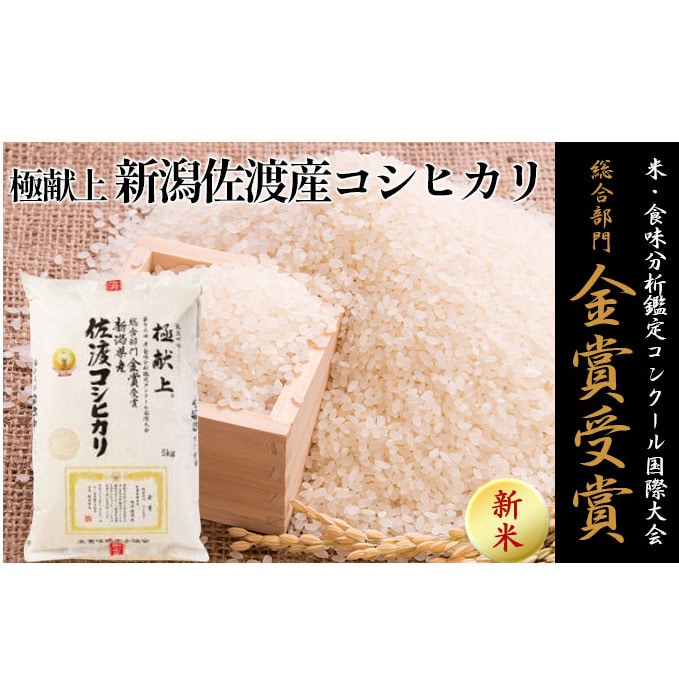 ふるさと納税　新潟県佐渡市　令和4年産　食味鑑定コンクール金賞　新潟県佐渡産コシヒカリ　5kg×2