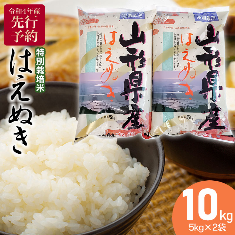 A04-019　【令和4年産米】特別栽培米はえぬき10�s（5kg×2袋）