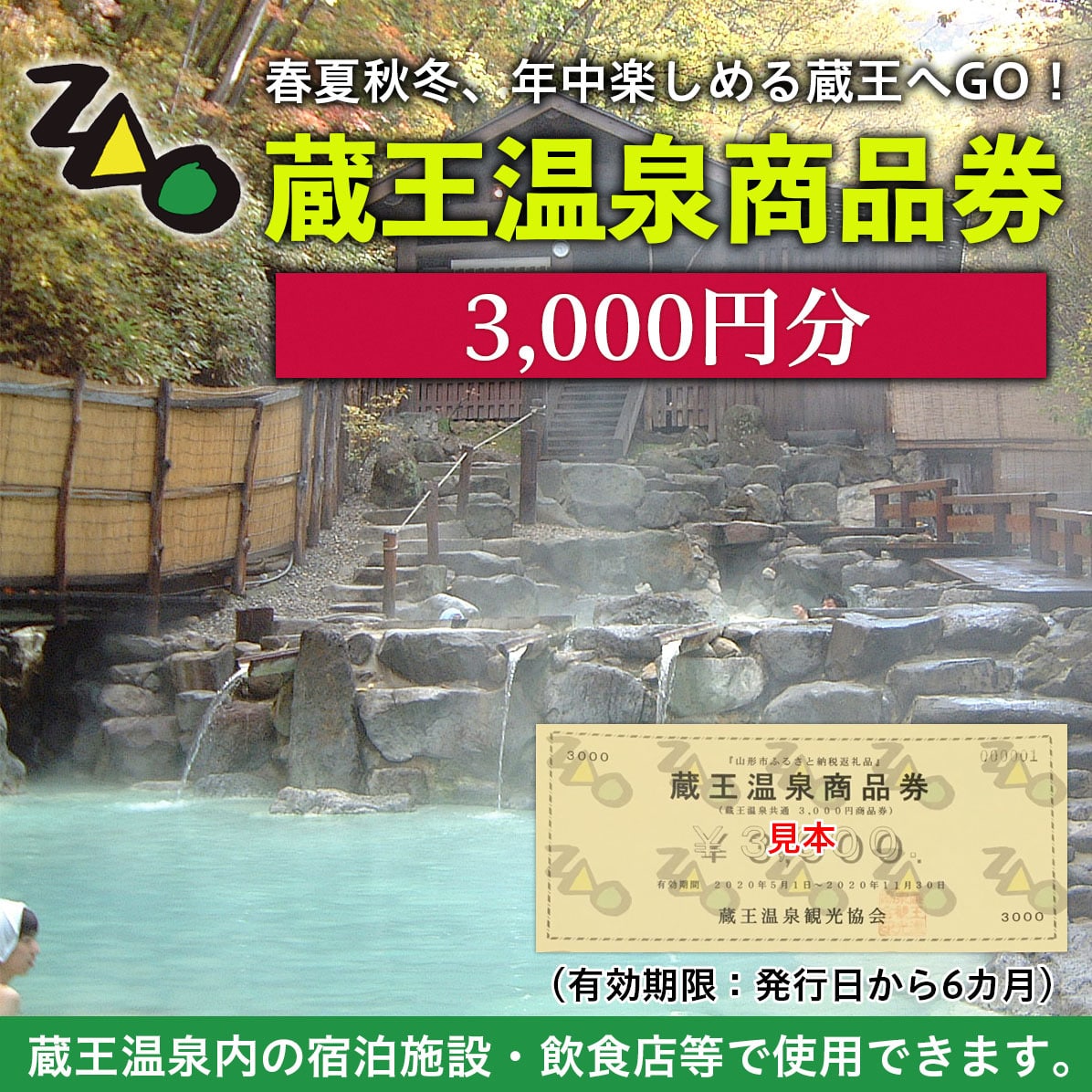 FY19-512 蔵王温泉商品券  3,000円分