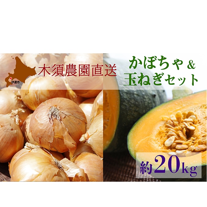 伊達【木須農園】の玉ねぎ・かぼちゃセット(約20kg)