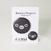 Suicaのペンギン　箔缶バッジ　シルバー