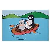Suicaのペンギン　ポストカード（カヌーをこぐ）