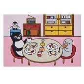 Suicaのペンギン　ポストカード（満ち足りた朝食）