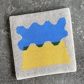米沢絨毯　チェアラグ　雲と山　送料無料