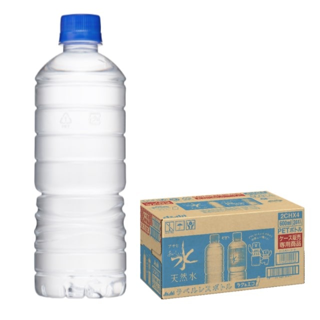 アサヒ　おいしい水　天然水　ラベルレスボトル　ＰＥＴ６００ｍｌ　２４本　送料無料【全額POINT交換商品】