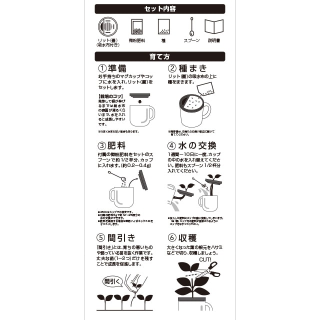 マグカップ水栽培 野菜とハーブ 野菜だけセット２種6個セット ベビーリーフレタスミックス ３ 葉っぱミックス ３ 送料無料 暮らしなでしこ Jre Pointが 貯まる 使える Jre Mall