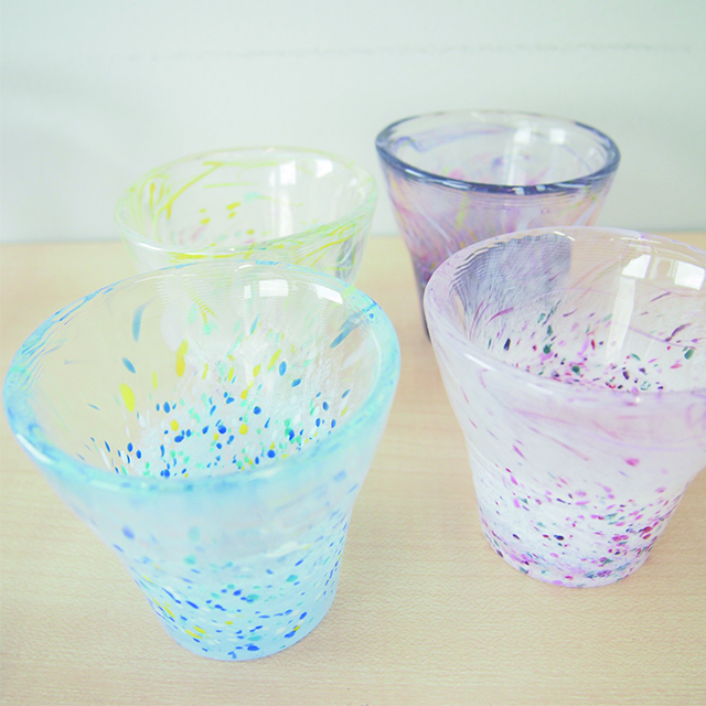 【東京・下町でつくられた、100年の歴史を持つガラス】江戸硝子うきよシリーズ　フリーカップ　藤まつり