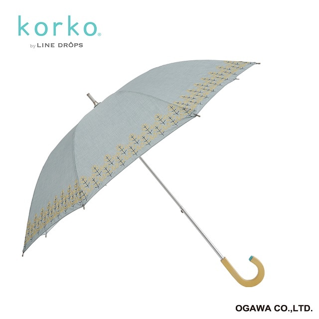 在庫限り ｋｏｒｋｏ ショートスライド晴雨兼用日傘 菜の花刺繍 菜の花 暮らしなでしこ Jre Pointが 貯まる 使える Jre Mall