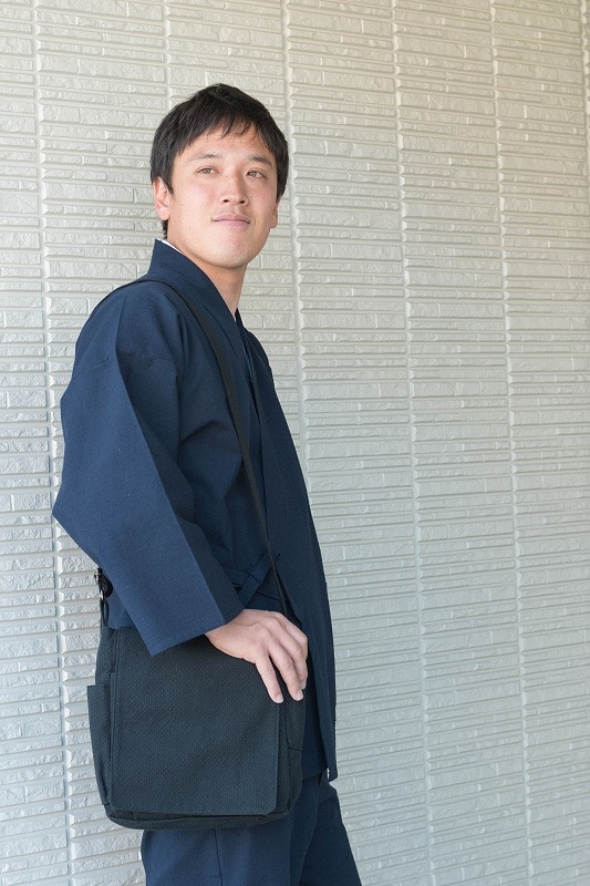 刺子織ショルダーバッグ No 6 黒 F 黒 作務衣 甚平専門店 和粋庵 Jre Pointが 貯まる 使える Jre Mall