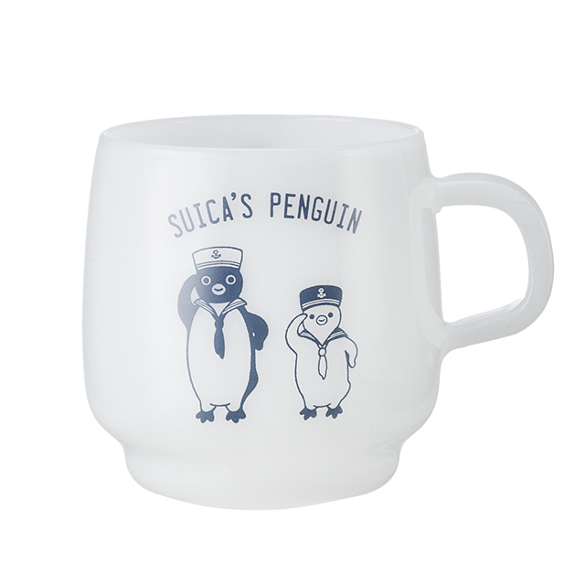Suicaのペンギン ミルク色耐熱ガラスマグ（セーラー）