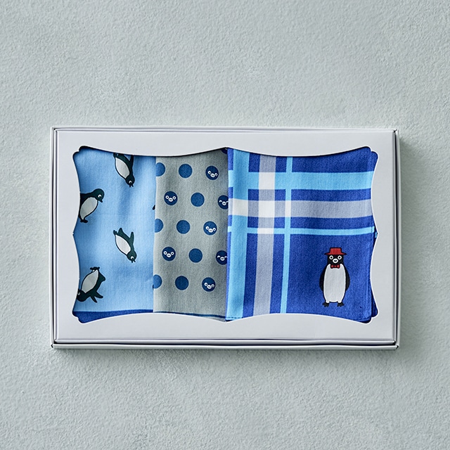 Suicaのペンギン ハンカチ3枚セット（ブルー）: 暮らしのいいものマルシェ | JRE POINTが「貯まる」「使える」JRE MALL