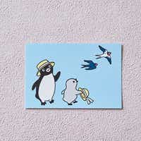 Suicaのペンギン ポストカード（青空につばめ）