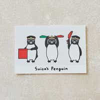 Suicaのペンギン キャンバス生地ポストカード（鉄道シリーズ・駅員さん）