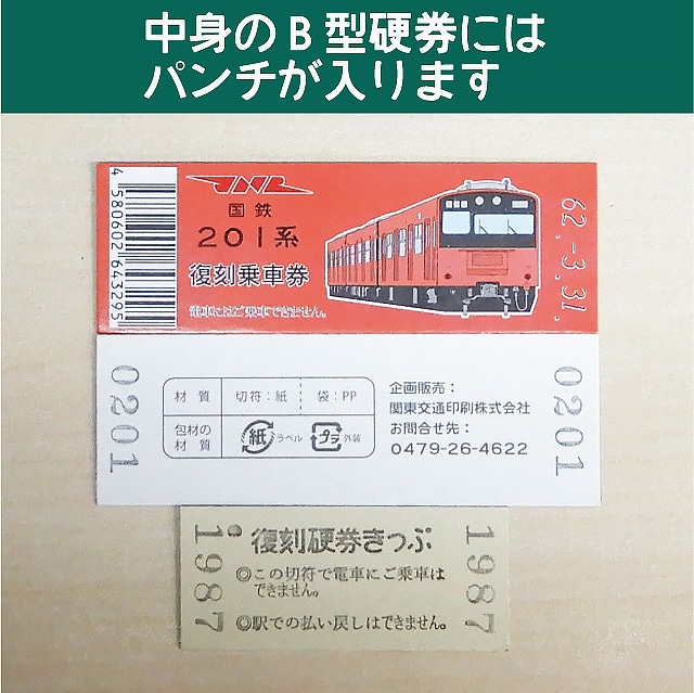 【201-F】国鉄復刻乗車券　中央線　八王子　201系