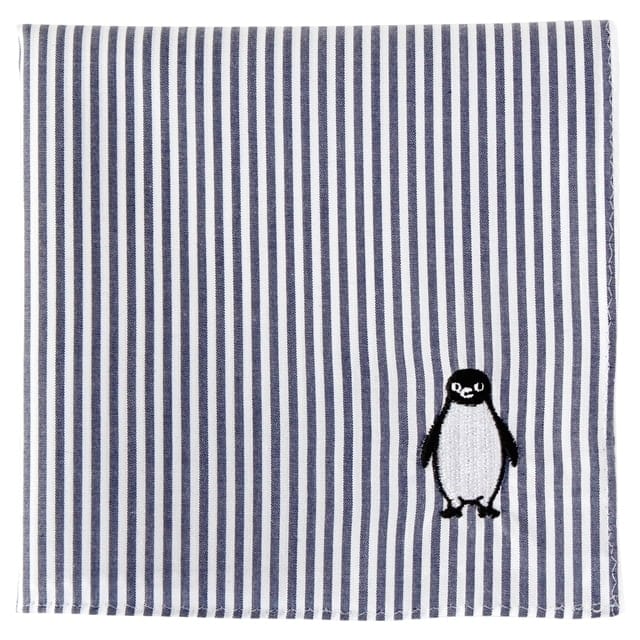■Suicaのペンギン刺繍ハンカチセット／サックスオックス 〈OLD-FASHIONED STORE TOKYO〉【硬券マグネット付】