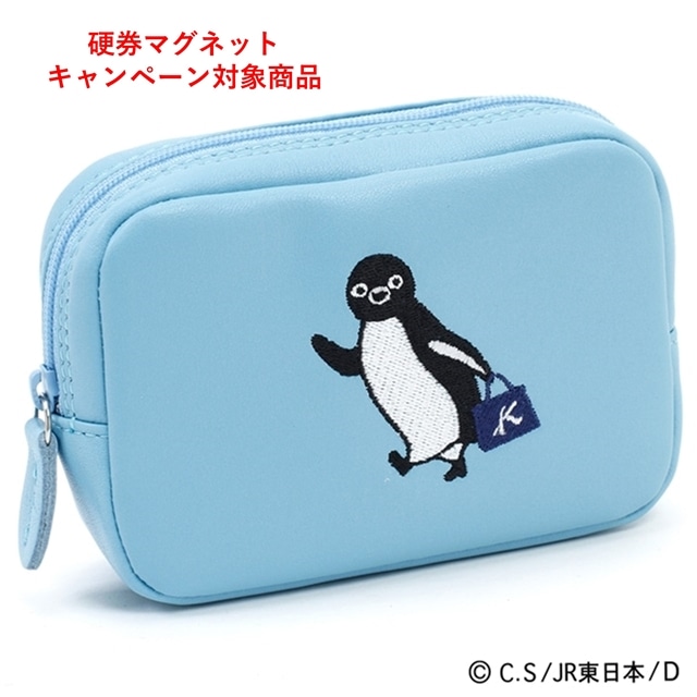 ◇【硬券マグネット付】Suicaのペンギン　ポーチ(アイスブルー) 〈キタムラ〉