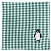 Suicaのペンギン刺繍ハンカチ-B／グリーンギンガムチェック 〈OLD 