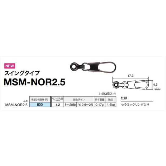 105円 最高品質の 富士工業 リグスベル スイングタイプ MSM-NOR2.5