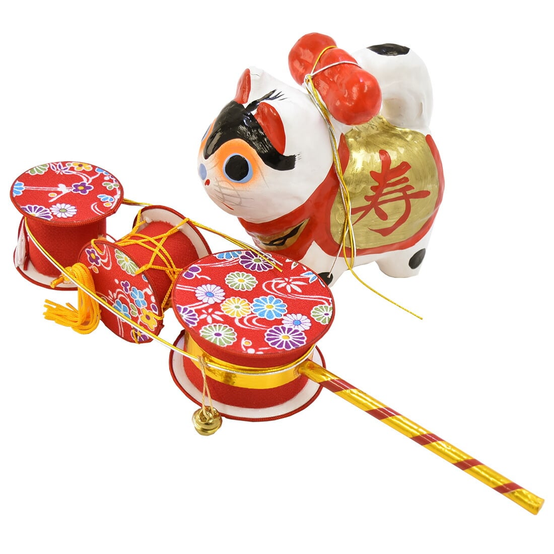 お宮参り 小物 日本製 でんでん太鼓 犬張子 2点セット 初着 産着 祝着用 礼装 通年用 赤ちゃん 女児 男児 0 0 着物なごみや Jre Mall