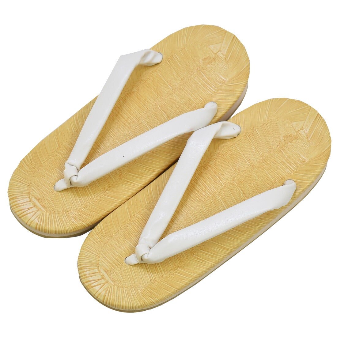 雪駄 単品 日本製 女物 雪駄 ビニール黄畳表 白花緒 サンド底 Ll 白 スポンジクッション底 おしゃれ 通年用 大人 レディース 女性 0 0 着物なごみや Jre Mall