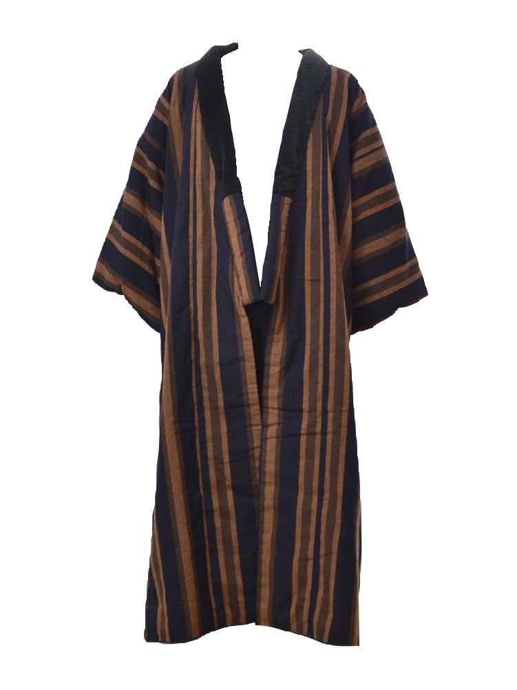 はんてん 日本製 宮田織物 男物 長丹前 黒茶縞 久留米 綿入れ半纏 どてら 丹前 袖あり 着る布団 こたつのお供 部屋着 ルームウェア おしゃれ 防寒 秋冬用 大人 メンズ 男性 0 0 着物なごみや Jre Pointが 貯まる 使える Jre Mall