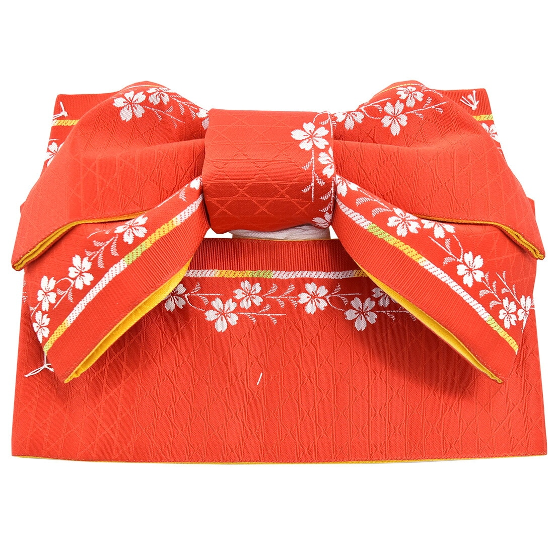 浴衣 帯 日本製 女の子浴衣作り帯 結び帯 付け帯 おしゃれ 単衣 絽 紗 夏用 子供 女の子 女児 しだれ桜赤 しだれ桜赤 着物なごみや Jre Mall