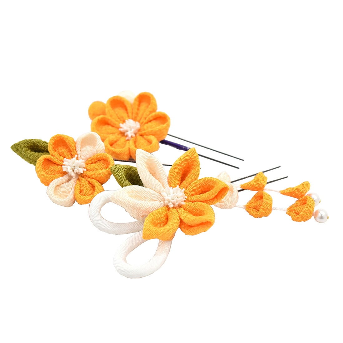 和装 髪飾り 日本製 つまみ細工ミニフラワー3本セット藤下がり 成人式 振袖 踊り用 Uピン 付け足し 礼装 おしゃれ 通年用 大人 レディース 女性 黄色 Js10 黄色 着物なごみや Jre Pointが 貯まる 使える Jre Mall