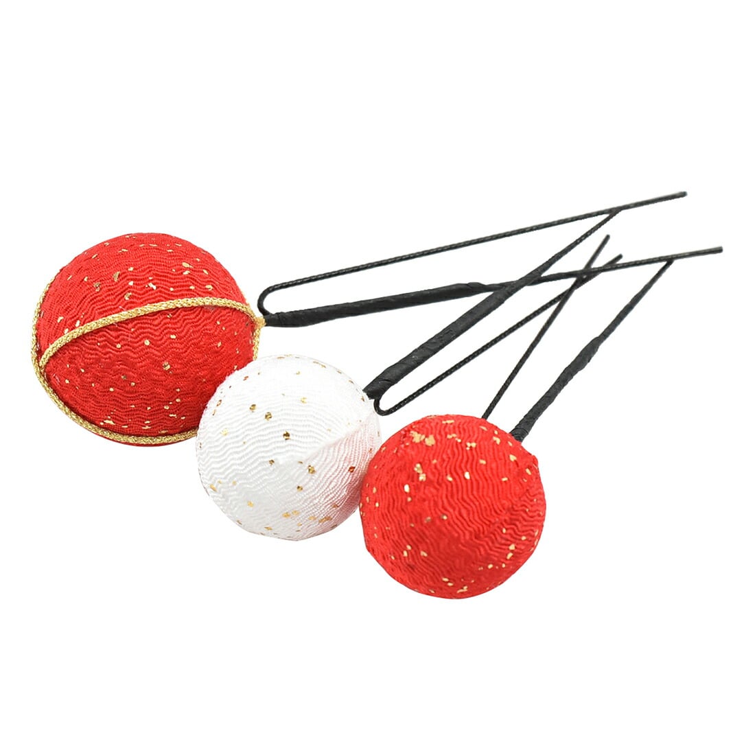 和装 髪飾り 日本製 ちりめん玉3本セット 全9色 成人式 振袖 踊り用 コーム Uピン 礼装 おしゃれ 通年用 レディース 女性 女の子 女児 3 赤白 3赤白 着物なごみや Jre Pointが 貯まる 使える Jre Mall