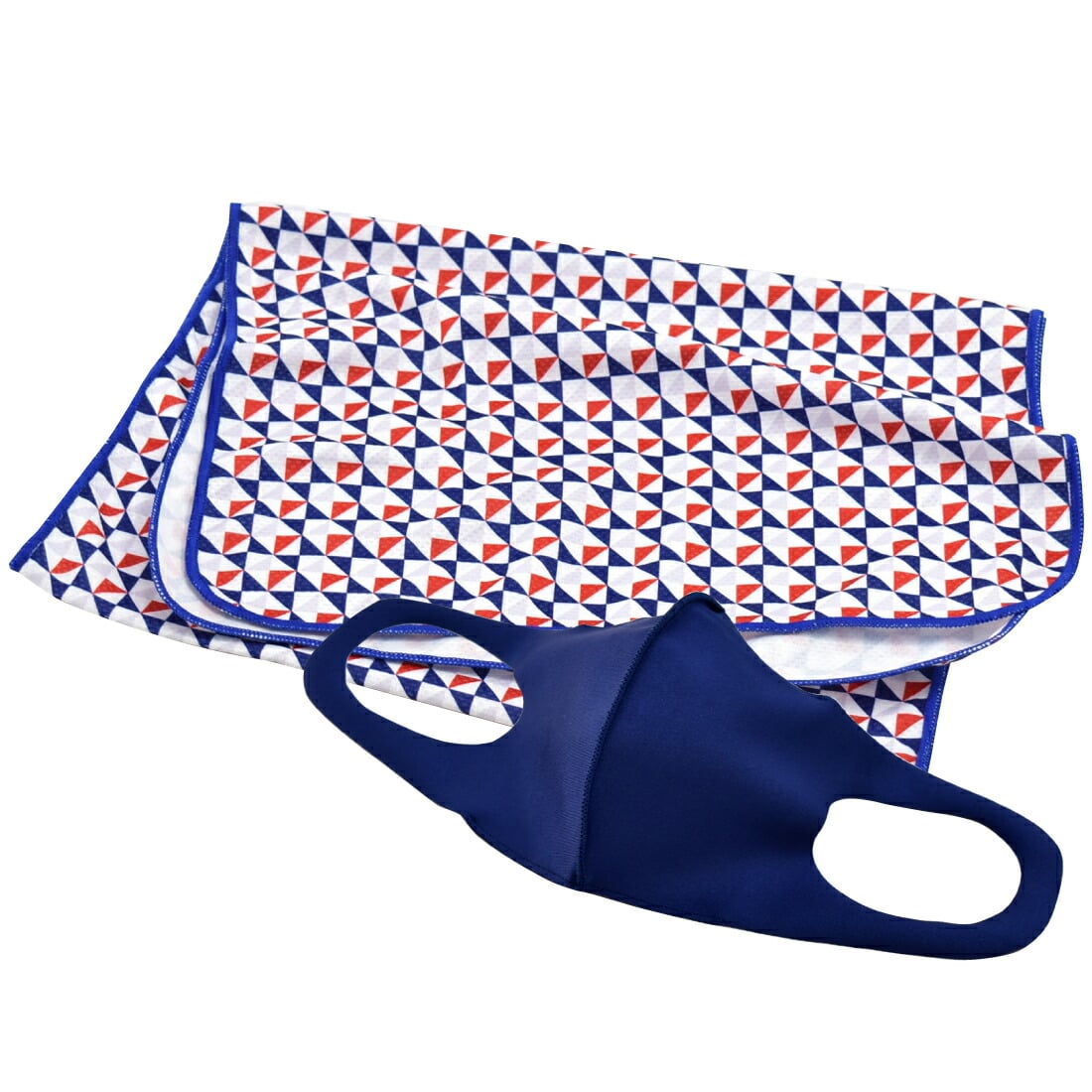 暑さ対策 グッズ セット 濡らして快適 水着マスクと冷却タオルセット 標準 小さめ 全8種 肌に優しい 冷感マスク ネッククーラー おしゃれ 通年用 大人 女性 男性 標準 かざぐるま 青 ネイビー Ad 標準 かざぐるま 青 ネイビー 着物なごみや Jre Pointが 貯まる