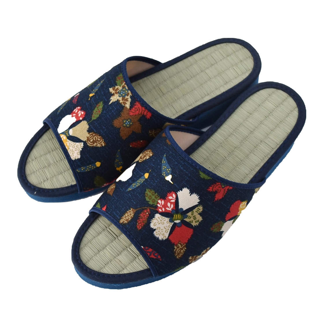 雪駄 単品 日本製 女物 雪駄 い草表 藍染 1枚バンド 柄お任せ M L 紺 ライト底 和柄 サンダル おしゃれ 通年用 大人 レディース 女性 M 紺 M 紺 着物なごみや Jre Mall