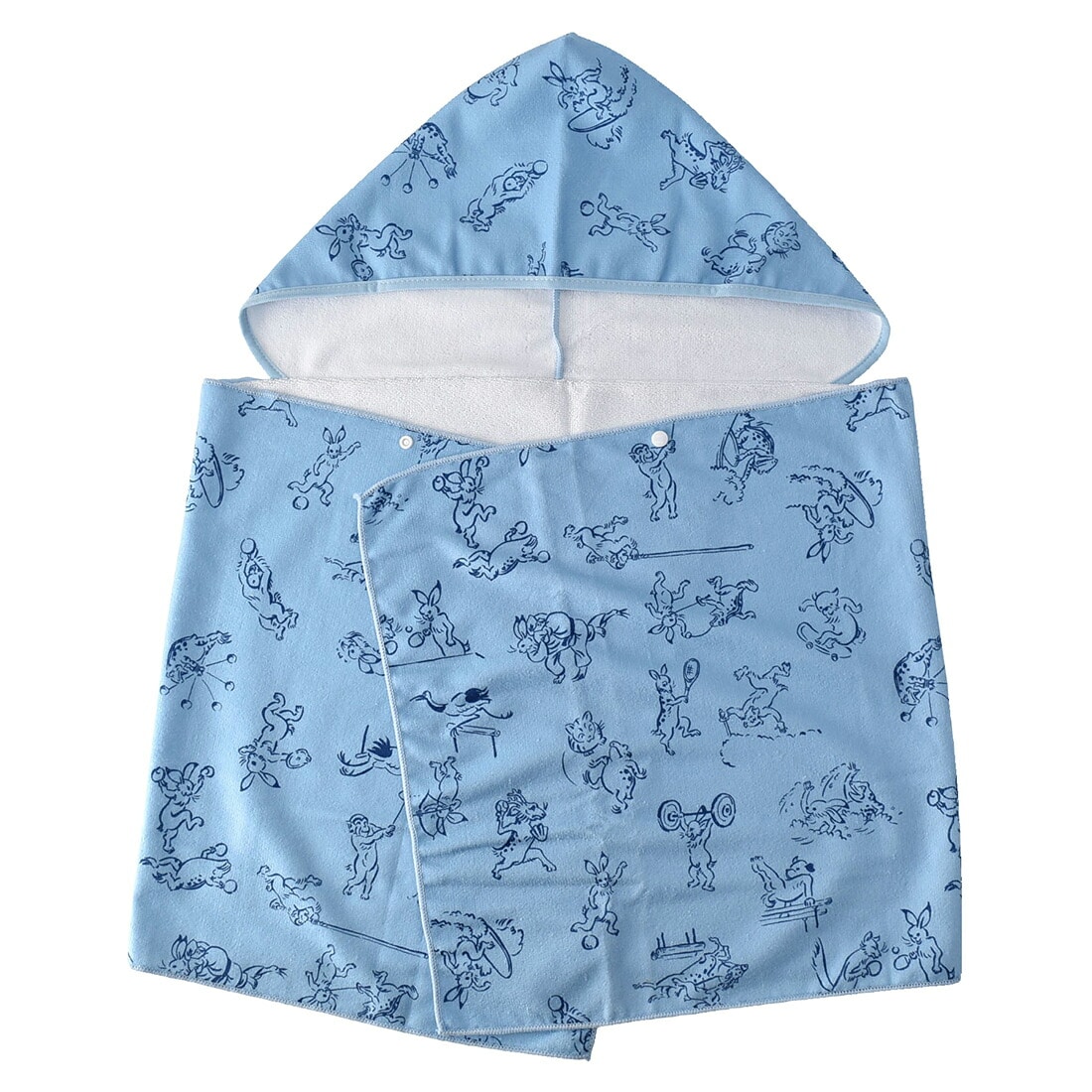 レジャー タオル 彩 フード付きタオル 吸水速乾 140cm 全2種 フェス スポーツ観戦 キャンプ 海 プール 日よけ お風呂 お昼寝 おしゃれ 通年用 大人 子供 140cm 4922戯画青 夏セール22年 140cm 4922戯画 青 着物なごみや Jre Pointが 貯まる 使える Jre Mall