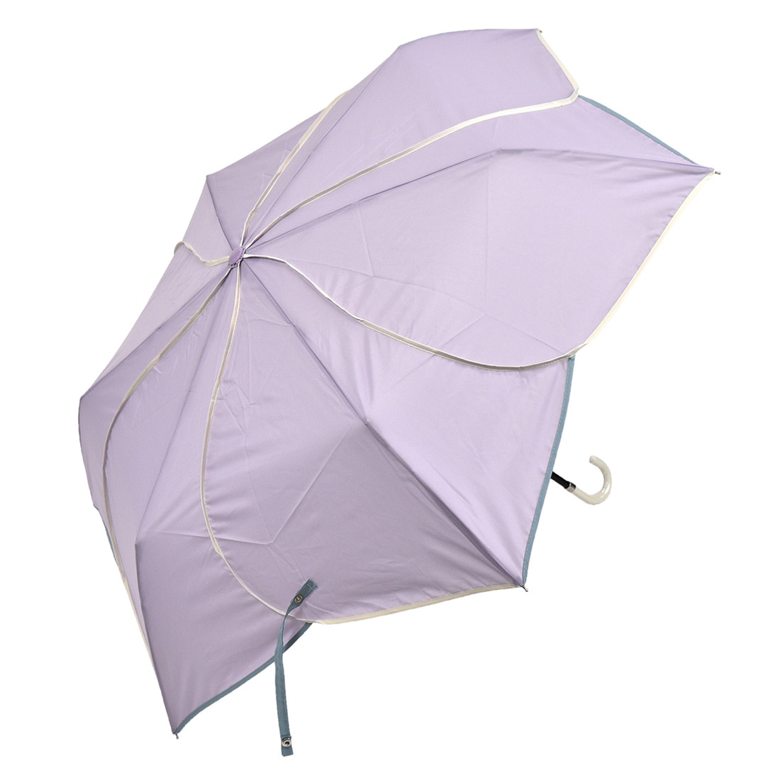 晴雨兼用 日傘 雨傘 because 折りたたみ傘 バイカラーパイピング ミニ