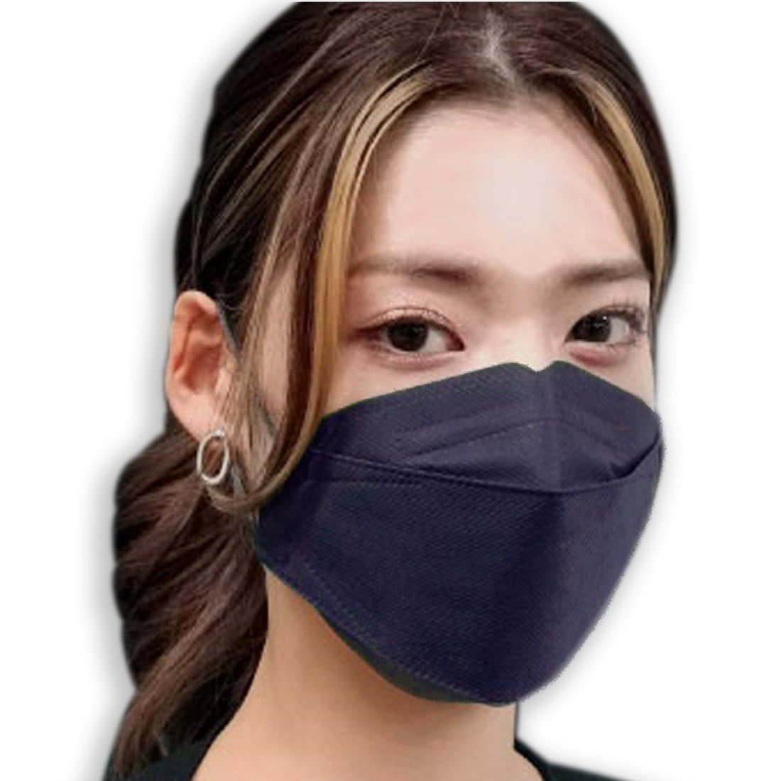 不織布マスク 立体  血色 カラー 日本製 J-95 サージカルマスク 30枚入 標準 全11色 医療用 JIS規格適合 4層 飛沫 花粉 PM2.5 個包装 おしゃれ 通年用 大人 女性 男性 標準 ネイビー
