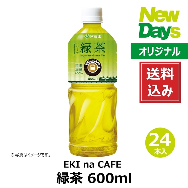 【NewDays倉庫出荷】【常温商品】【飲料】エキナカフェ緑茶600ml 24本（ケース販売）