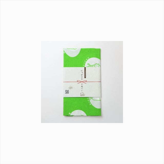 にゃがさきねこ てぬぐい 本染 グリーン 暮らしとしごとの文具店 Jre Mall