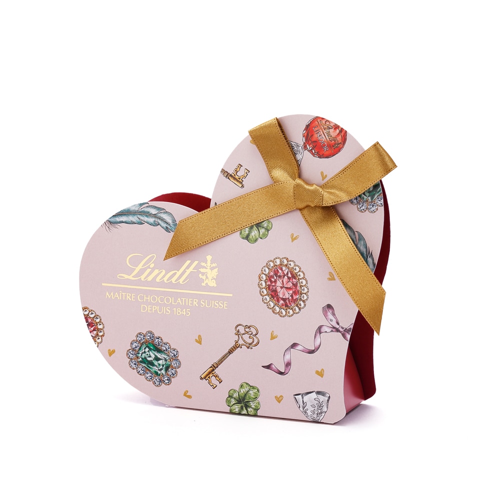 【公式】リンツ Lindt チョコレート バレンタイン リンドール ミニギフトボックス 3個入 ライトピンク ショッピングバッグXS付
