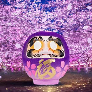 【名入れ可】桜だるま【紫グラデーション】