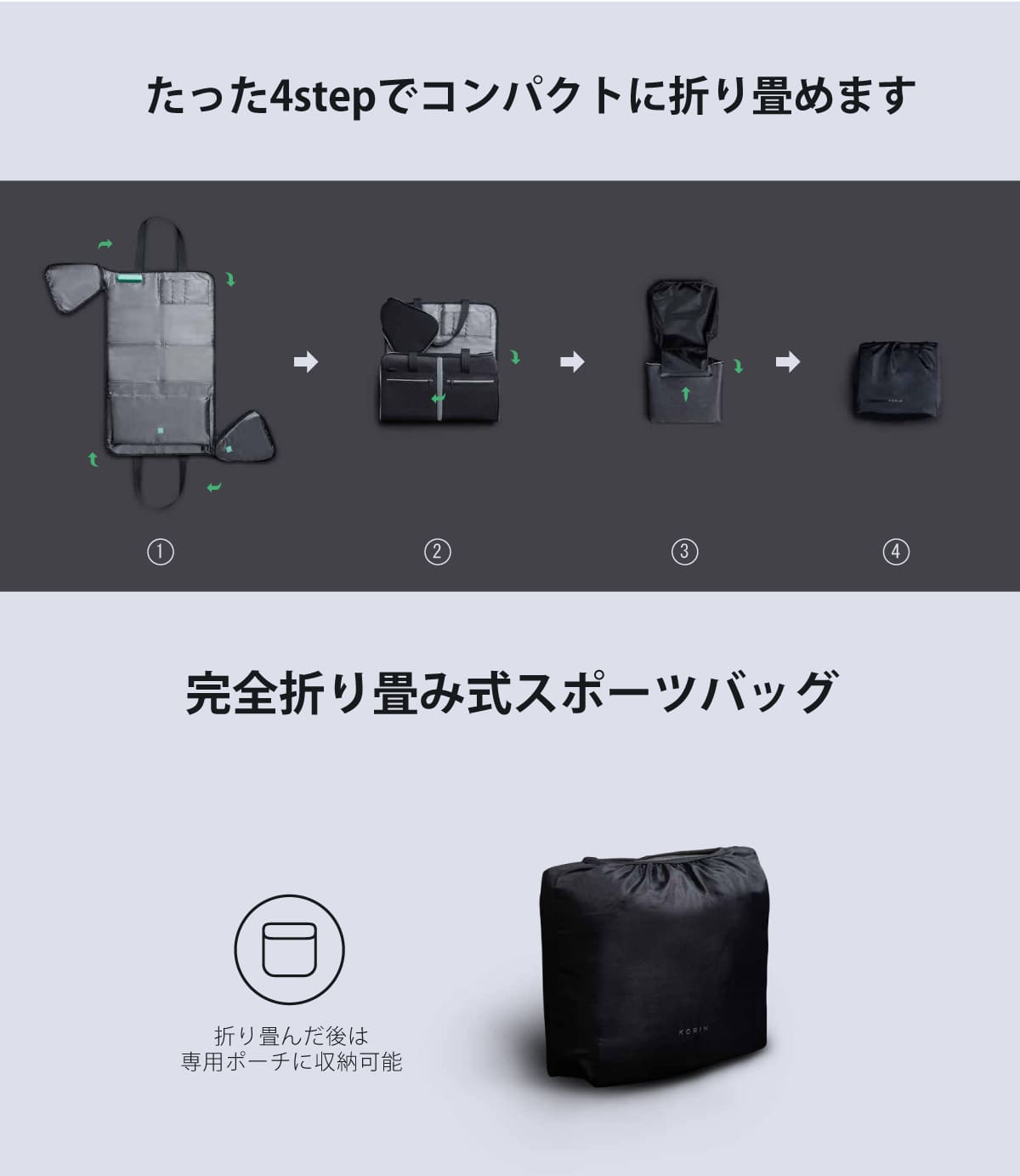 【送料無料】Korin Design FlexPack GYM（コリンデザイン  フレックスパック ジム）ジムバッグ ダッフルバッグ