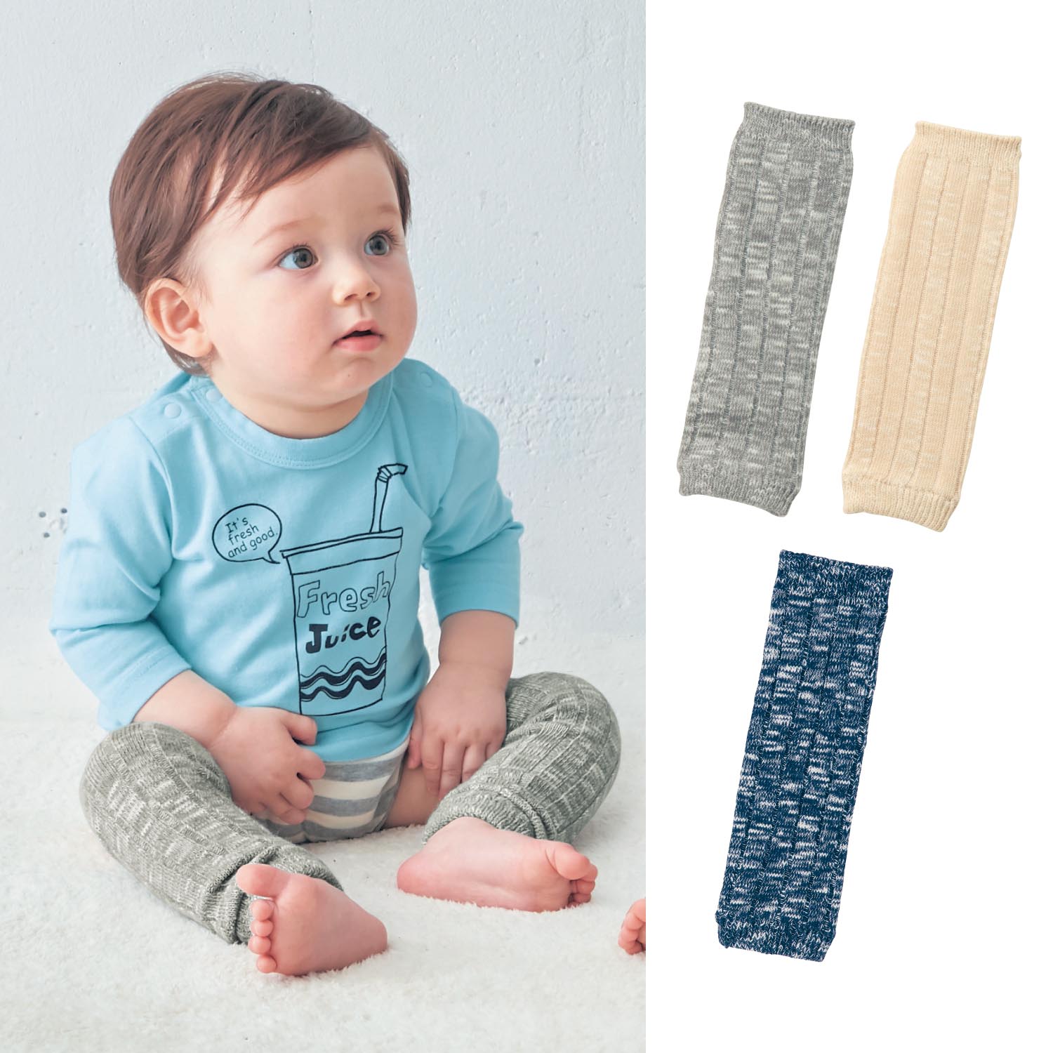 ベルメゾン リブ編みベビーレッグウォーマー アイボリー アイボリー ベルメゾン Jre Mall店 Jre Pointが 貯まる 使える Jre Mall