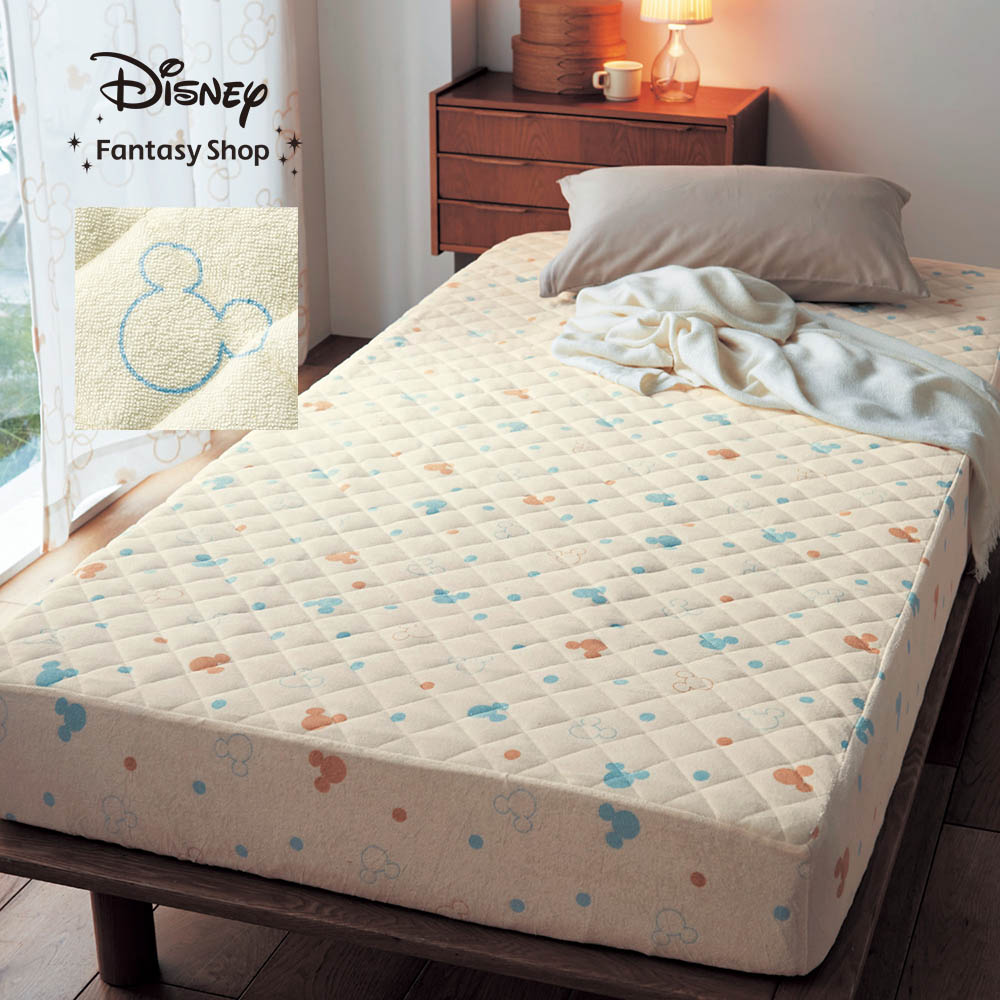 ベルメゾン ディズニー 綿素材を使ったソフトパイルのボックスシーツ型敷きパッド ミッキーモチーフ ピンク系 シングル シングル ピンク系 ベルメゾン Jre Mall店 Jre Pointが 貯まる 使える Jre Mall