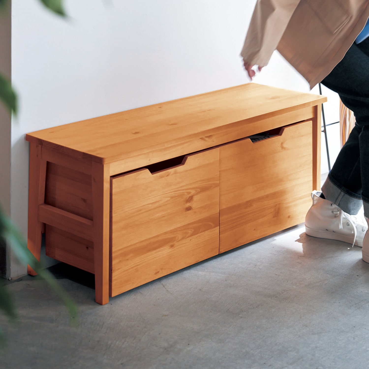 ベルメゾン ワゴン付き玄関収納ベンチ 60(60): ベルメゾン JRE MALL店